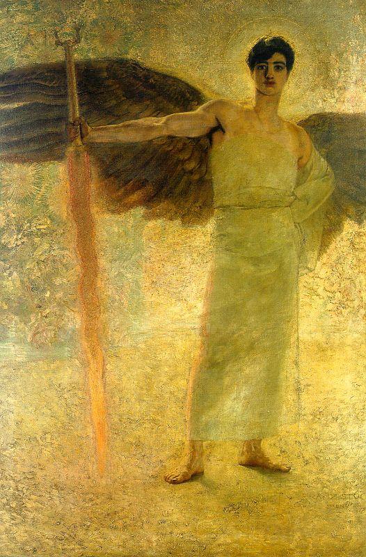 Franz von Stuck The Guardian of Paradise Norge oil painting art